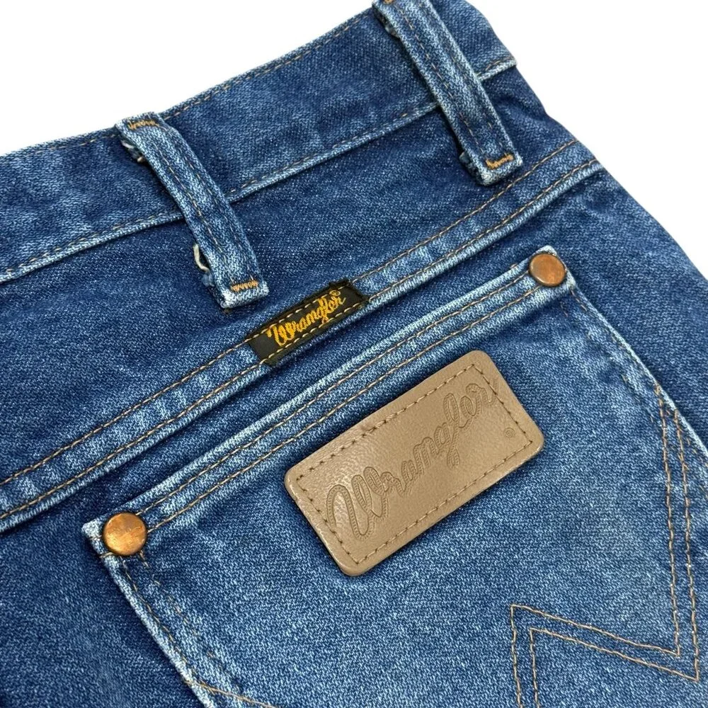 Vintage Wrangler Blue Denim Jeans Mens 30x27 Western Straight Leg y2k